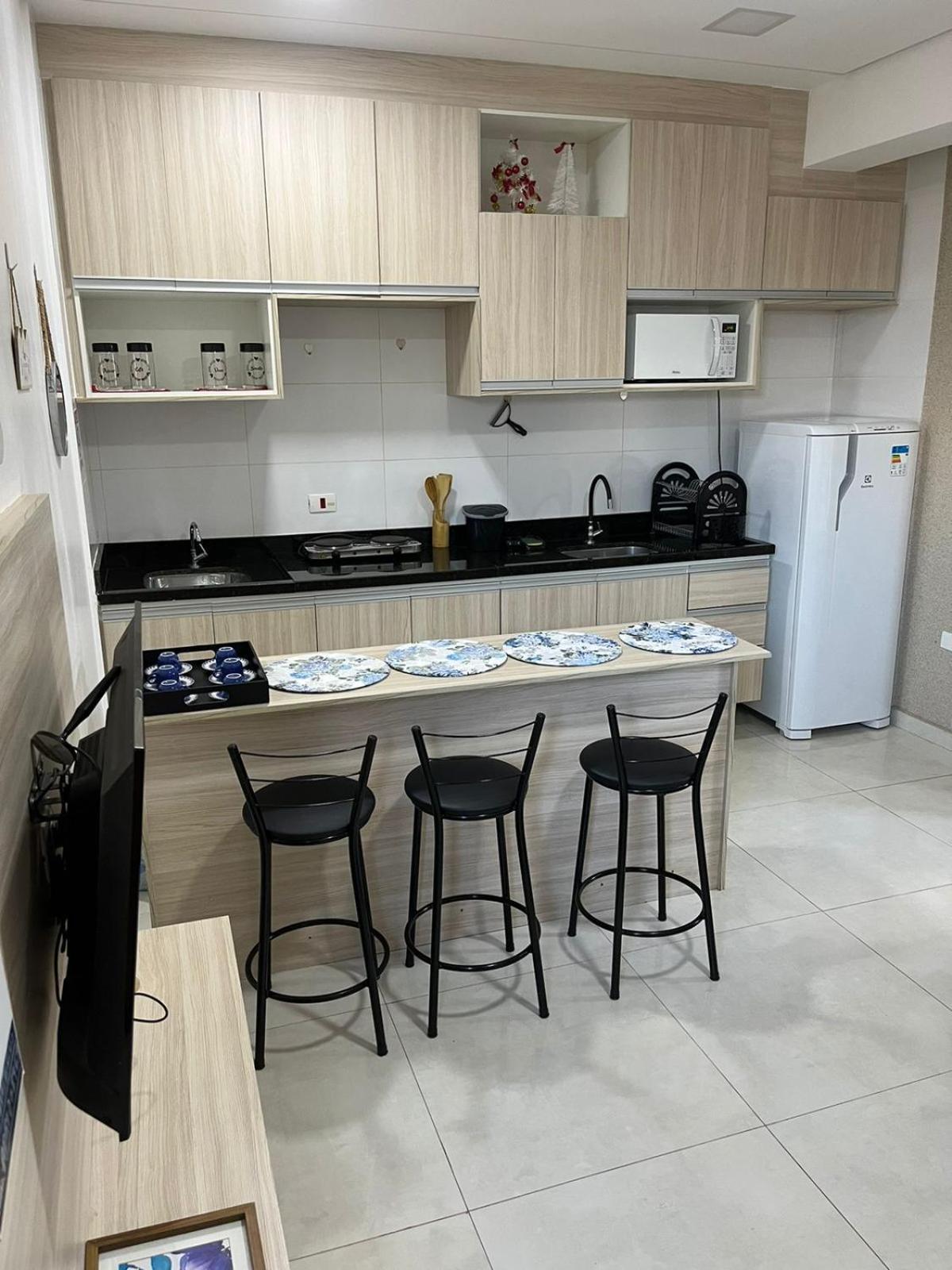 Flat Novo Em Olimpia Com Churrasqueira E Varanda Privativa Exterior photo